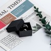 2Pcs Earrings and Rings Gift Box, 5x5x3cm Black Small Jewellery