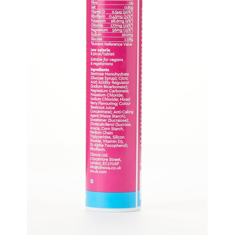 O.R.S Sport Hydration Tablets with Electrolytes, Vegan, Gluten and Lactose