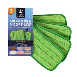 Mops for Floor Cleaning - Dual Action Microfiber Mop for Swiffer WetJet - Wet/Dry Dust Mop for Hardwood Floors - Reusable, Machine Washable, Eco-Friendly, 4 Pack