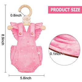 FYSUIMU 7Pcs Girl Clothes Wood Baby Closet Dividers Lovely Pink Hanging Closet Organizer Newborn to 24 Month Infant Wardrobe Organizer for Home Nursery Baby Shower