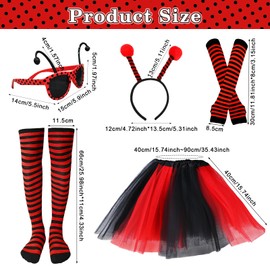 Tutukyle Bee Costume Adult Fancy Dress Costumes Women's Carnival Costume Animal Costume Adult Bee Costume Women's Ladybird Costume Headband Fancy Dress Overknee Stockings