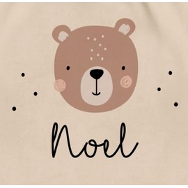Geschenk mit Namen personalisiert by Shirtracer - Gym Bag Backpack - Cute Bear Bear Motif, 01 natural white