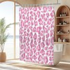 Mocsicka - Cortina de ducha con estampado de leopardo rosa,
