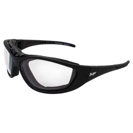 2 pairs of MotoFrames MF Patriot Motorcycle Safety Bifocal Glasses Black Frames w/Clear And Smoke Lenses +2.0 Magnification & Convertible to Goggles