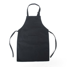 TOPTIE Colorful Cotton Canvas Kid's Aprons with Pocket, Artist Apron & Chef Apron (Black, 23"L x 17"W)