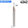 HUHAO 5PCS 45 Degree CNC Tool Stone Carving Bits 6mm