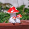 SHAODIE Outdoor Mushroom Sculpture Decorative Garden Mushroom Ornament, Red and