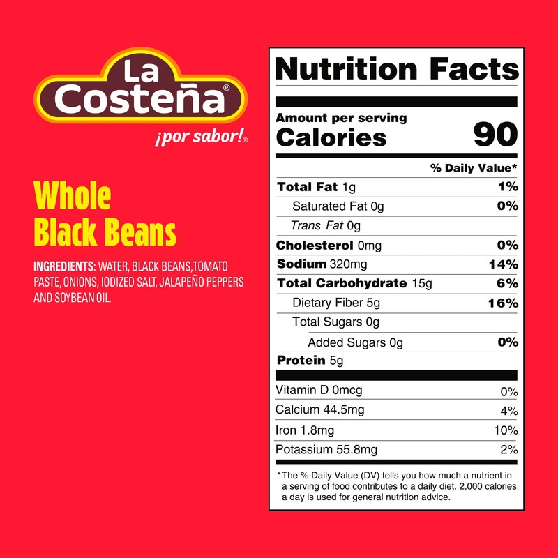 La Costeña Whole Black Beans - 60 Second Microwave Ready