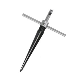 KSOPUERT Taper Reamer with Spiral Flute Carbide Tipped High Carbon Steel Hand & Drill-Powered Tapered Hole Expander for Wood, Soft Metal, Leather (5-22mm Ore Diameter)