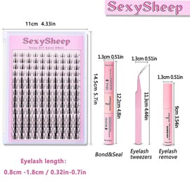 Manga C Curl Wet Look Eyelashes Extension Kit, Eyelash Clusters with Bond and Seal & Tweezers & Remover, Eye Makeup Enhancement Tool for Women, Eyelashes Clusters, Eyelash Set:_Only eyelashes_one-size