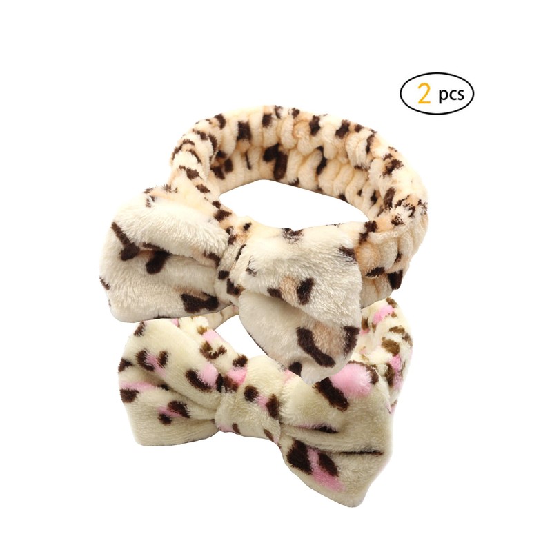 Dofash Cute Rabbit Ears Shower Headbands, Pack of 2, Lovely