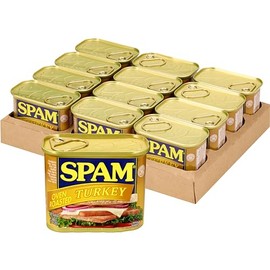 SPAM Oven Roasted Turkey, 12 oz Cans (Pack of 12) – Fully Cooked, Gluten-Free, 9g Protein per Serving