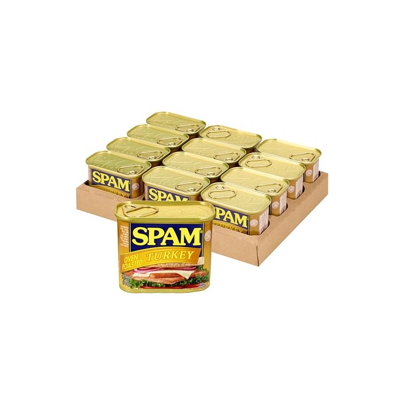 SPAM Oven Roasted Turkey, 12 oz Cans (Pack of 12)