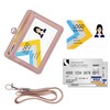 Teskyer ID Card Holder, Pass Case, Neck Strap, PU Leather,