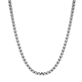 UMtrade Women's Men's Stainless Steel Round Box Chain Link Necklace 60cm