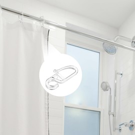 DOITOOL Shower Curtain Clips - 50pcs Clear Plastic Curtain Hooks for Drapes - Adjustable Drapery Hooks for Window Curtain, Door Curtain and Shower Curtain