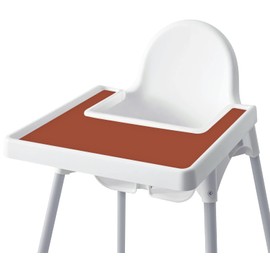 High Chair Placemat for IKEA Antilop Baby High Chair, Silicone Placemats, High Chair Tray Finger Foods Placemat for Boys and Girls, Babies, Toddlers (Clay)