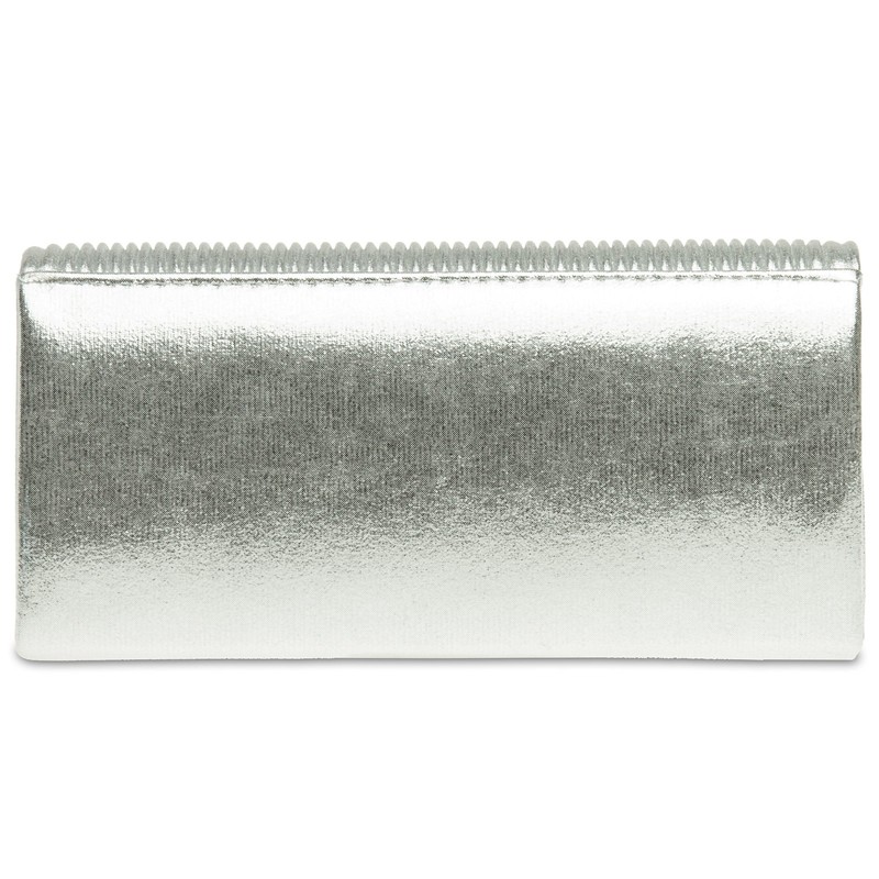 CASPAR TA351 Women Clutch/Evening Bag with Gathering, Colour:silver;Size:One Size
