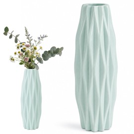 Vasi in Plastica 2 Pezzi Effetto Ceramica Verde