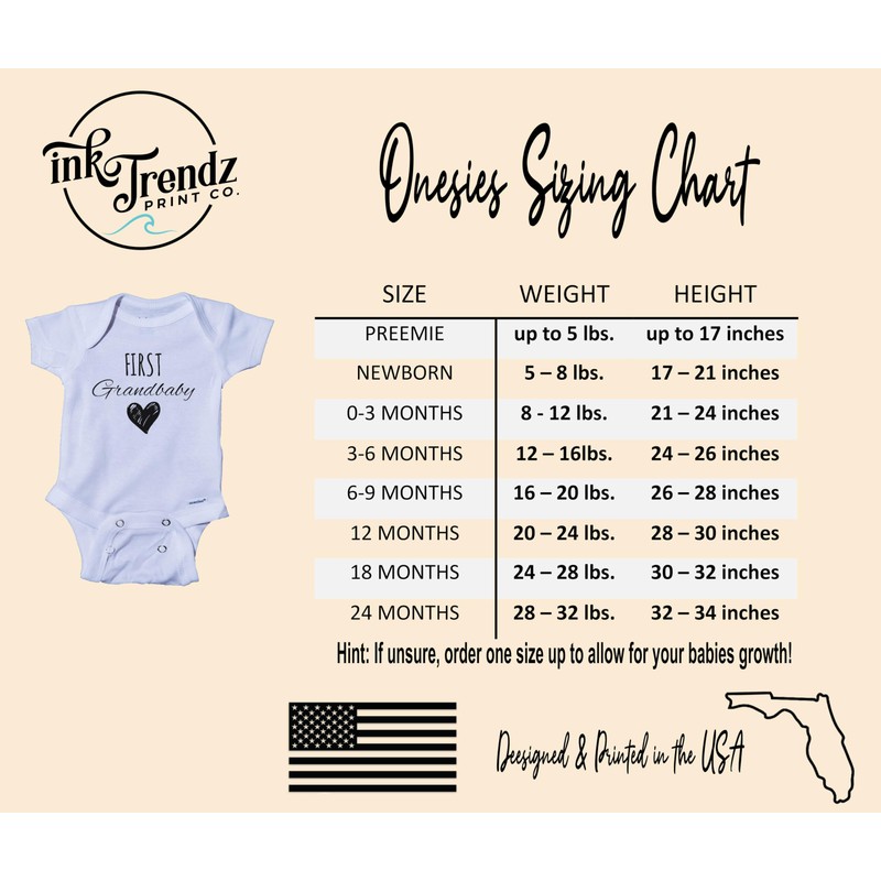 Ink Trendz Pregnancy Announcement Infant Bodysuit First Grandbaby Gift for