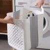 Collapsible Laundry Hamper, Household Foldable Dirty Wall Hanging Multi-functional Hollow