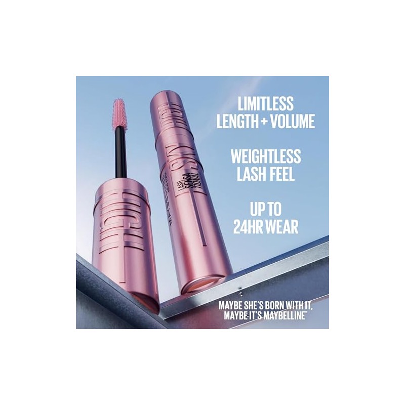 Maybelline Sky High Space Diamond Máscara de Pestañas, Dura 24H,