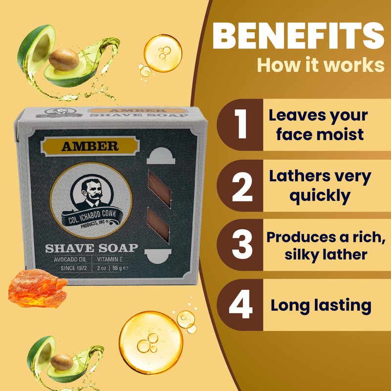 COL CONK AMBER SUPER BAR SHAVE SOAP