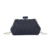 LeahWard Evening Clutch Purse, Pleated Design with Silver Chain Strap,