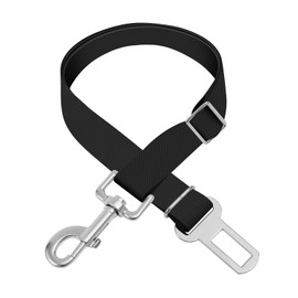 Adjustable pet cat and Dog car seat Belts. The Safety Clip fits Any car, Truck, and SUV, and The Lanyard is Flexible and Adjustable from 20 to 33 inches (Black)
