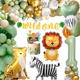 Birthday Decoration 1 Year, Decoration 1st Birthday Boy Girl, Children's Birthday 1 Year Decoration, Balloons 1st Birthday, Safari Jungle Decoration, Wild One Birthday Decoration