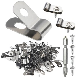 BESTEEL Upgraded 200 Pcs T304 Stainless Steel Wire Clips Cord Clamp Agricultural Fencing Fence Wire Clamps for 4, 6, 8, and 10-16 Gauge Wire Fencing Livestock Fencing clips for Wood, Metal or Vinyl