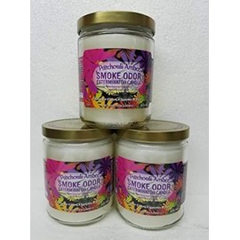Smoke Odor Exterminator 13 oz Jar Candles Patchouli Amber, (3)