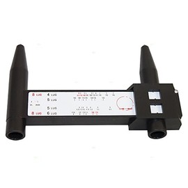 Wheel Bolt Stud Pattern Gauge Quick Size Rim Measurement Dimensions Hand Tool Ruler 4 5 6 8 Lug Holes for Auto Truck Tire Wheel Repair