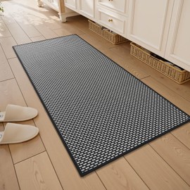 RESARE Non Slip Bathroom Runner - Machine Washable Bath Rugs, Super Absorbent Bath Mat Quick Dry Bath Runner, Bath Mat Ultra Soft Rugs for Bathroom Floor, 24"x47" Black