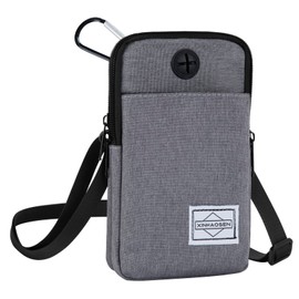 HOTEMIA Cell Phone Purse Waist Pack Bag Travel Crossbody Bag Wristband Sport Armband Wallet with Removable Shoulder Strap (Light Grey)