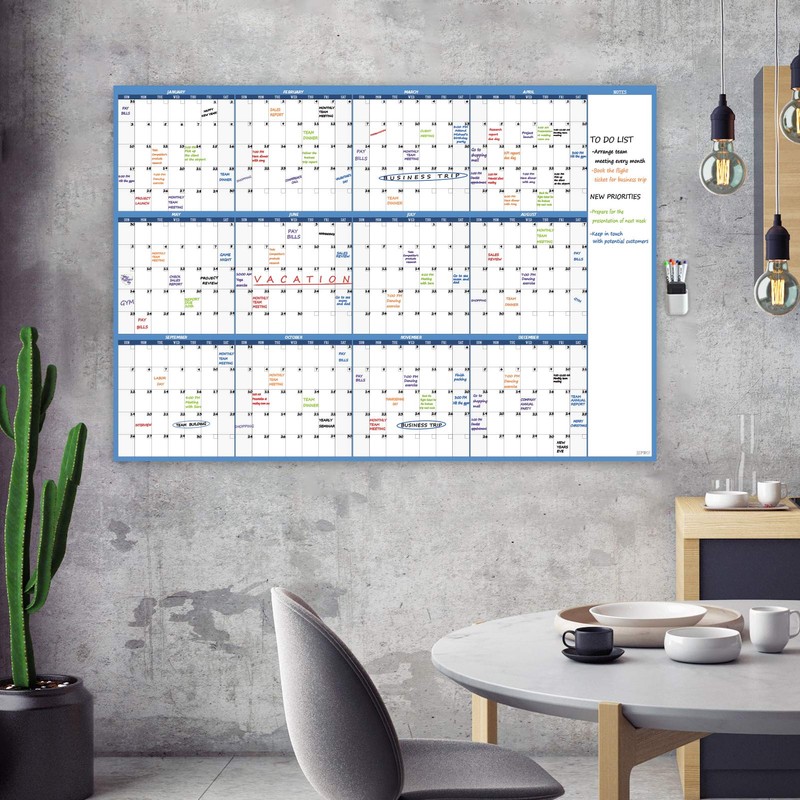 Large Dry Erase Wall Calendar - 52"x36" - Blank Undated