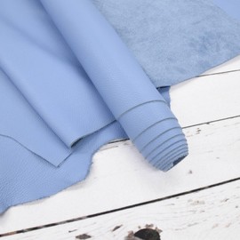 The Leather Guy - Williamsburg Baby Blue - Tried N True 8" x 10" Pre-Cut Genuine Cowhide, 3-4oz (1.2-1.6mm) Thickness Fashion Leather for Crafting Wallets, Purses, and Bags