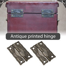Be In Your Mind 20Pcs Retro Door Hinges Antique Bronze Mini Folding Hinges Vintage Decorative Hinges with 80Pcs Screws for Wooden Cases Cabinets Jewelry Boxes