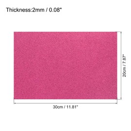 Rebower 6Pcs Foam Sheets Crafts Glitter Foam Arts Paper 12 x 8 x 5/64 Inch [for Crafts Project, Scrapbooking, DIY, Party Handicraft, Costumes]-30cm x 20cm x 2mm / Magenta