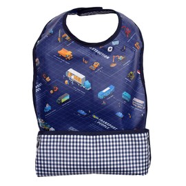 COLORFUL CANDY STYLE B0908000 Eating Apron, For Boys, Babies, Waterproof, Baby Food, Spilled Food, Car Community Transportation Infrastructure