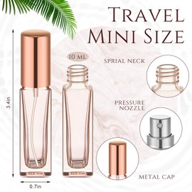 Singhoow 20 Pcs Travel Perfume Bottle Refillable 10 ml Glass Atomizer Perfume Container Leak Proof Pocket Mini Perfume Spray Bottle Portable Travel Size Cologne Perfume Sample Dispenser
