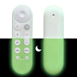 BAOKZZOM Silicone Case Cover for Google TV Streamer (4K) Voice Remote 2024 - Protective (Anti-Slip) Shockproof Lightweight Remote Cover (Green Grow in th Dark)
