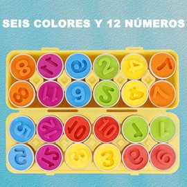 Huevos de juguete, Huevos a Juego de Color y Forma,Juegos Didacticos para Niños,Juegos Didacticos para Niños,Montessori Didáctico para Clasificar Colores y Formas, Preescolares Juguetes de Estudio