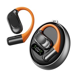 vashoy Bluetooth Headphones, Bluetooth 5.4 Sports Headphones, Open Ear Translation Headphones, IPX5 Waterproof, Digital Display LED, Open Type, Suitable for Sports/Fitness/Running (Black)