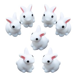 JNAWA Easter Mini Bunny Figurines Mini Tabletop Rabbit Ornaments Cute Animal Characters Toys Bunny Figure Garden Accessories for Aquarium Decor (40)