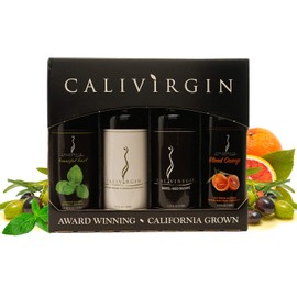 Calivirgin Olive Oil & Balsamic Vinegar Popular Gift Set - Modena Balsamic Vinegar & Extra Virgin Olive Oil Gift Set - Olive Oil Sampler Set + Modena Balsamic Vinegar - 4 Bottles, 100ml Each