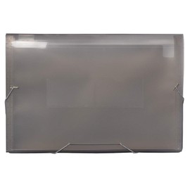 JAM PAPER Accordion Folders - 13 Pocket Plastic Expanding File - Legal Size - 10 x 15 - Smoke Grey - Sold Individually