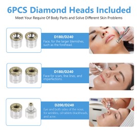 Dermabrasion Replacement Tips, 6 pcs Diamond Accessories for Diamond MachineTool, Ideal for Exfoliator Home Facial Dermabrasion Tool ( 6 Tips )