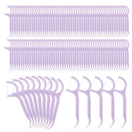 Bulk Floss Picks Dental Floss Sticks Bulk for Teeth, Floss Picks Dental Floss Picks Bulk for Family, Travel, Braces & Sensitive Teeth Dental Hygiene Essentials (500,Purple)