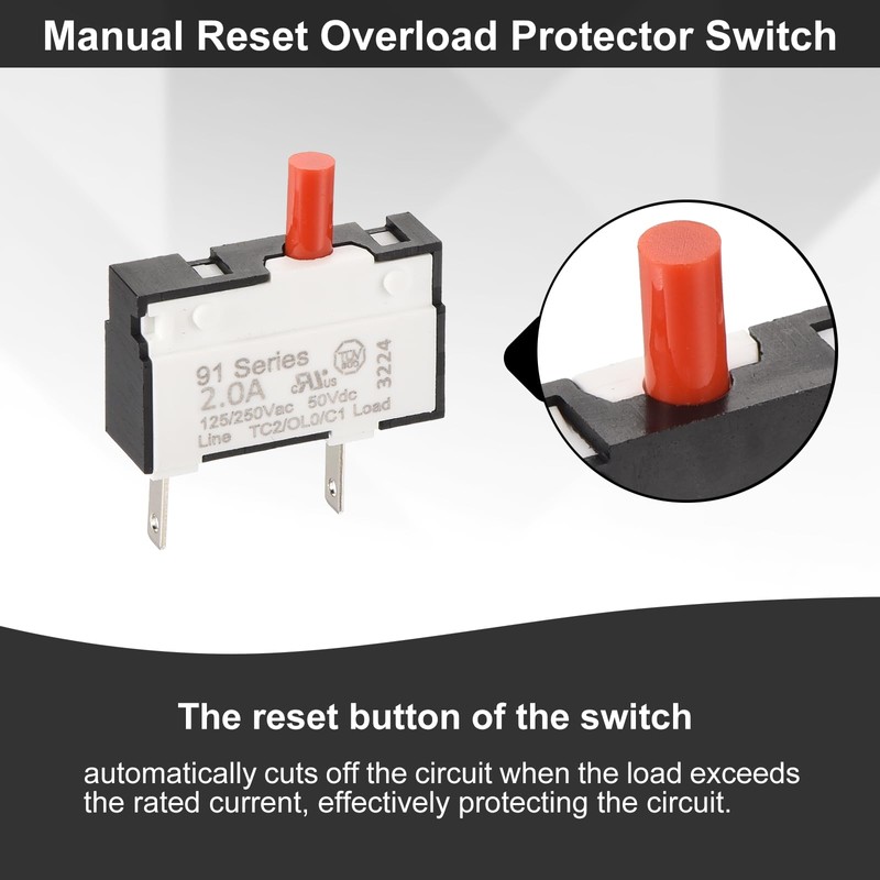 DMiotech 2A Thermal Circuit Breaker Switch 125/250V AC 50V DC